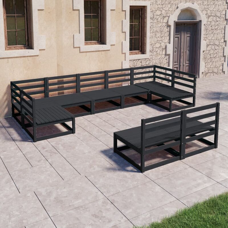 

Juego de muebles de jardín 9 pzas y cojines madera pino maciza