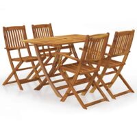 Juego de muebles de jardín de madera maciza de acacia 5 piezas