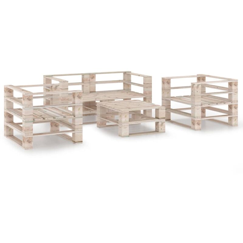 

Juego de muebles de jardín de palets 5 piezas madera de pino