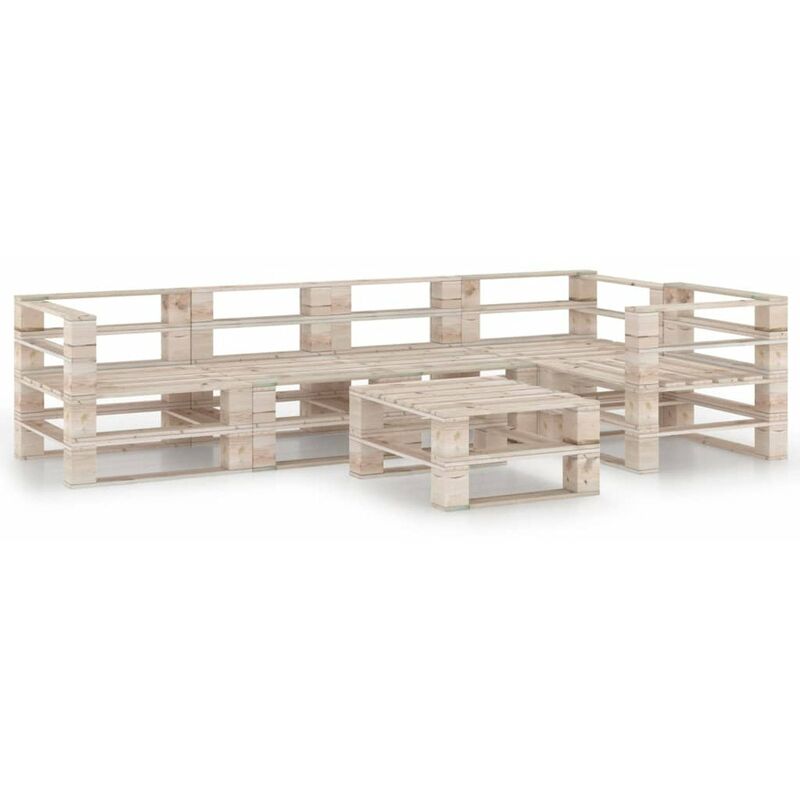 

Juego de muebles de jardin de palets 6 piezas madera de pino