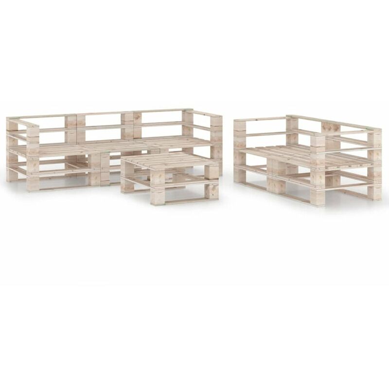 

Juego de muebles de jardin de palets 6 piezas madera de pino