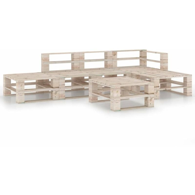 

Juego de muebles de jardin de palets 6 piezas madera de pino