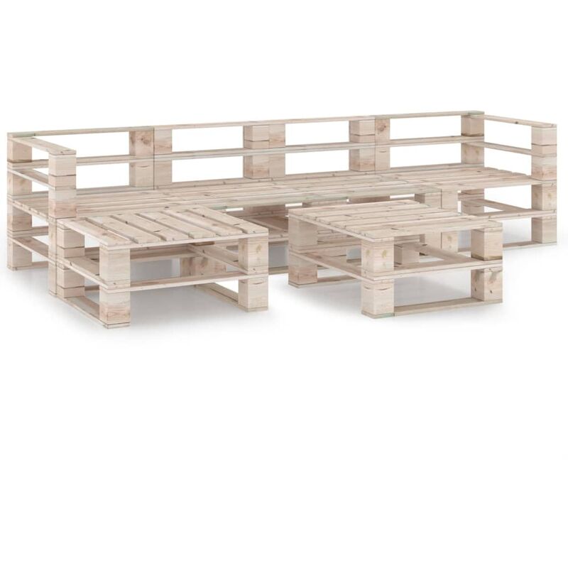

Juego de muebles de jardín de palets 6 piezas madera de pino
