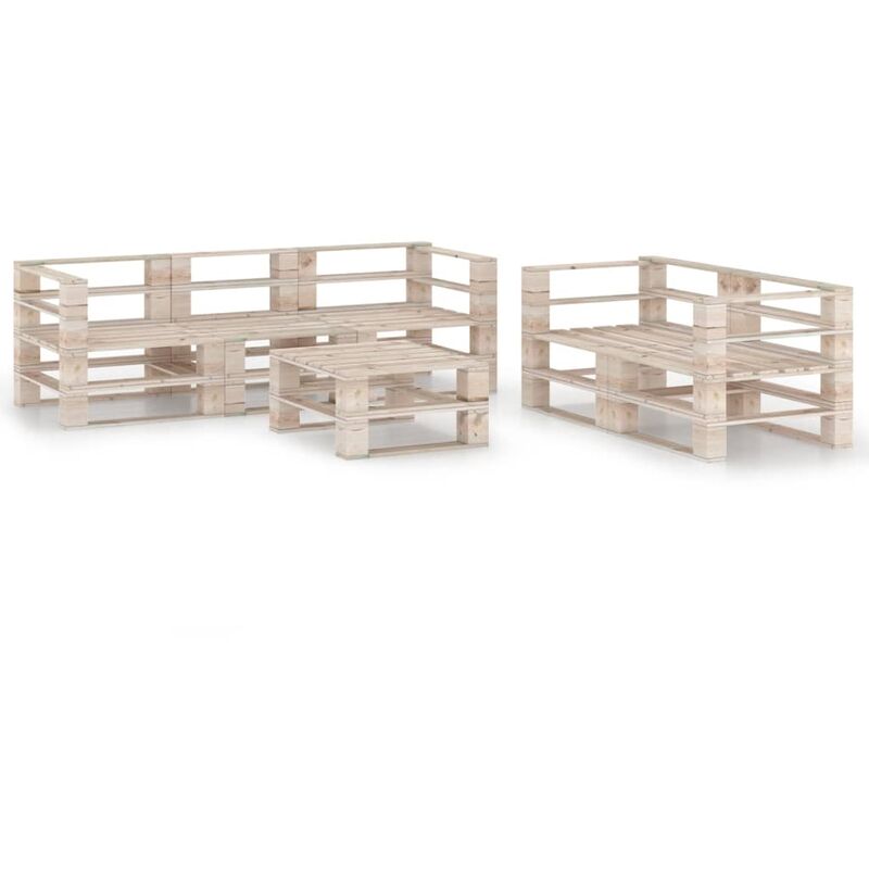 

Juego de muebles de jardín de palets 6 piezas madera de pino