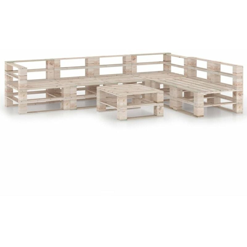 

Juego de muebles de jardin de palets 7 piezas de madera de pino