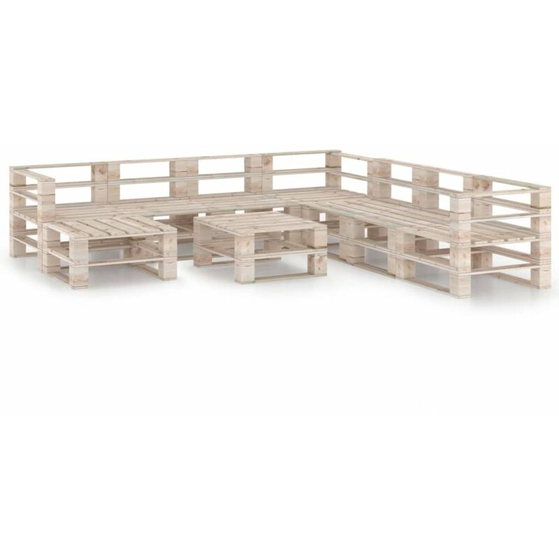 

Juego de muebles de jardin de palets 9 piezas de madera de pino