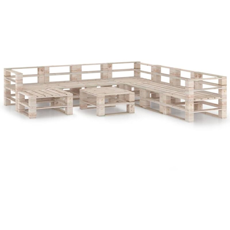 

Juego de muebles de jardín de palets 9 piezas de madera de pino