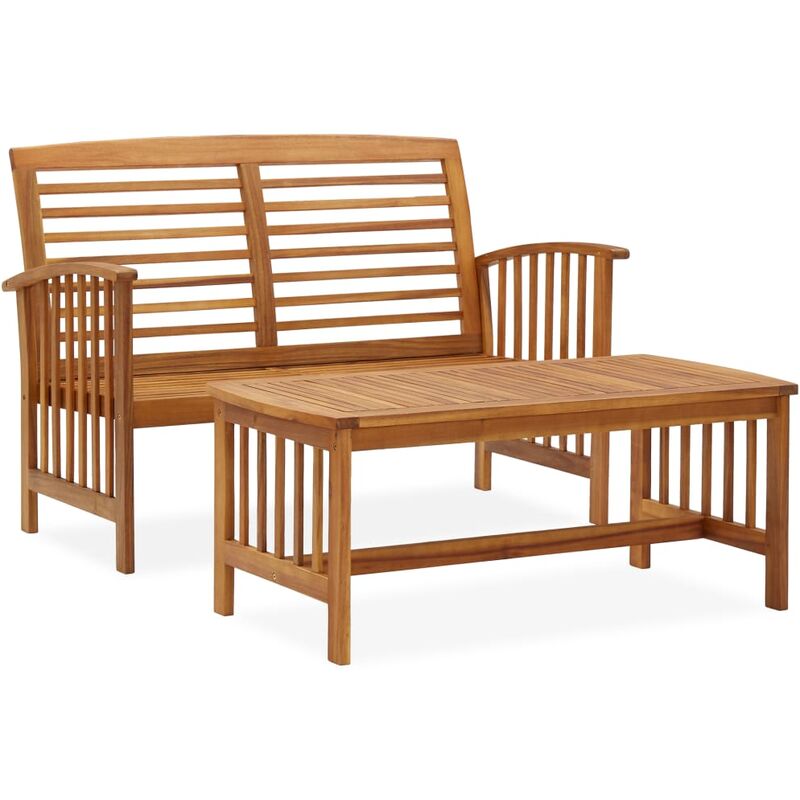 

Juego de muebles de jardín 2 piezas madera maciza de acacia - Marrón