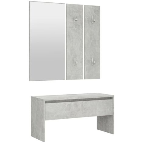 Juego de muebles de pasillo de madera de ingeniería de hormigón gris 020010925