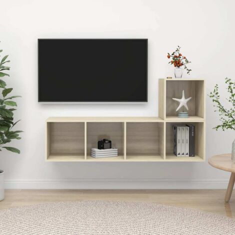 Juego de muebles de salón 2 pzas madera ingeniería roble Sonoma vidaXL
