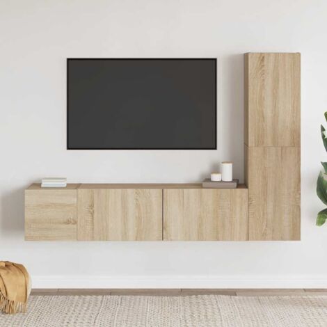 Juego de muebles de salón 3 piezas roble