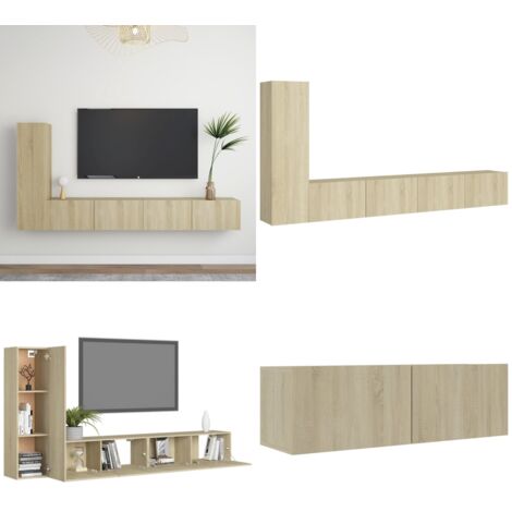 Juego de muebles de salón 3 piezas roble Sonoma - Armarios de TV - Muebles para TV