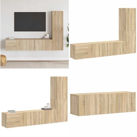 Juego de muebles de salón 3 piezas roble Sonoma - Muebles de TV - Muebles de madera