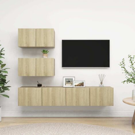 Juego de muebles de salón 4 piezas roble