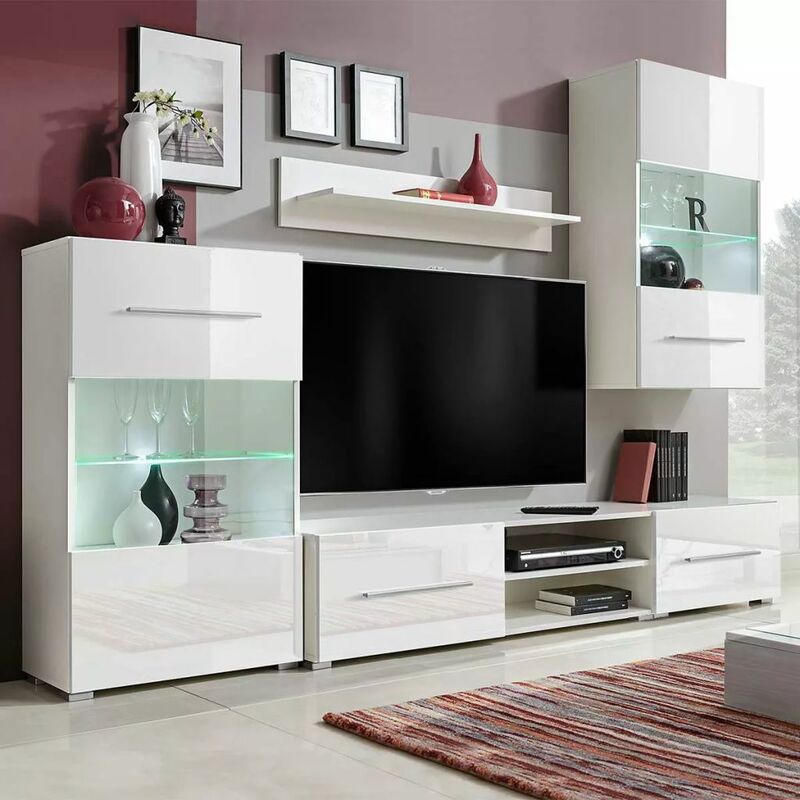 

Juego de muebles de salon 5 piezas con iluminacion LED blanco