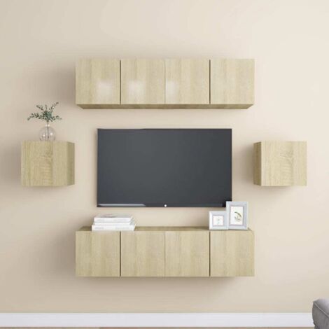 Juego de muebles de salón 6 piezas roble