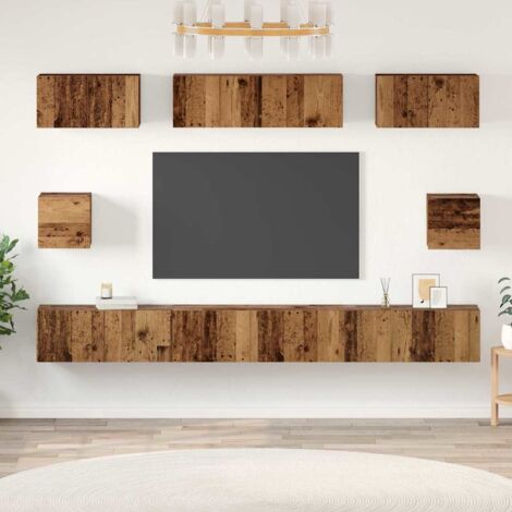 Juego de muebles de TV Madera vieja Madera contrachapada