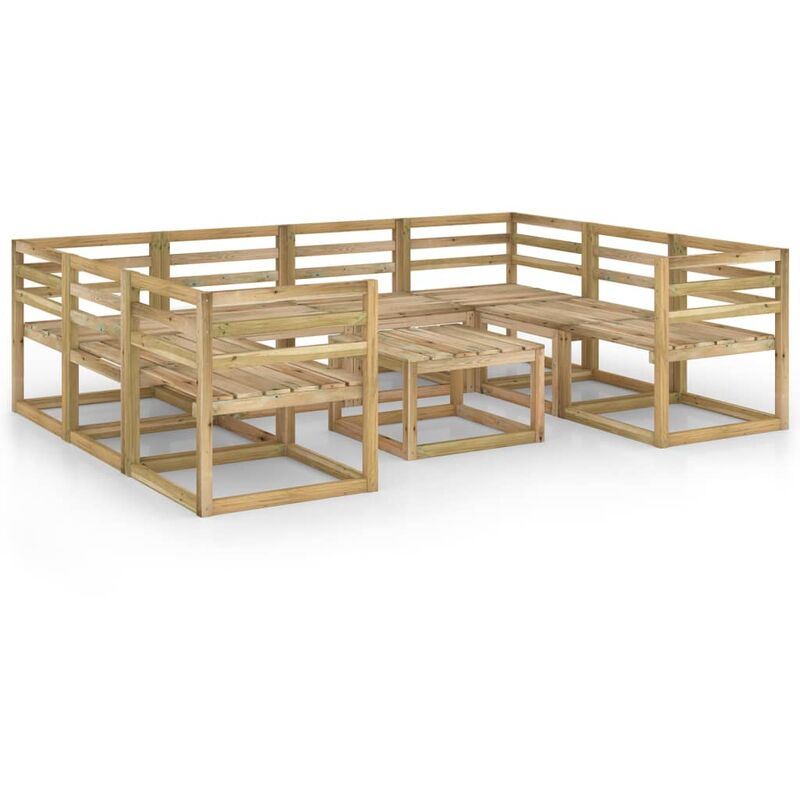 

Juego de muebles jardín 9 pzas verde madera pino impregnado