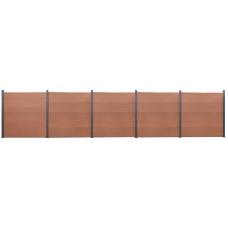 Juego de paneles de valla WPC marrón 872x186 cm vidaXL