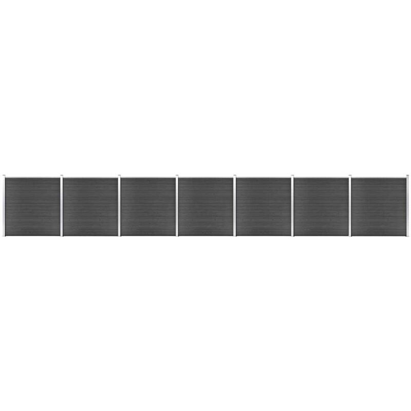 

Juego de paneles de valla WPC negro 1218x186 cm