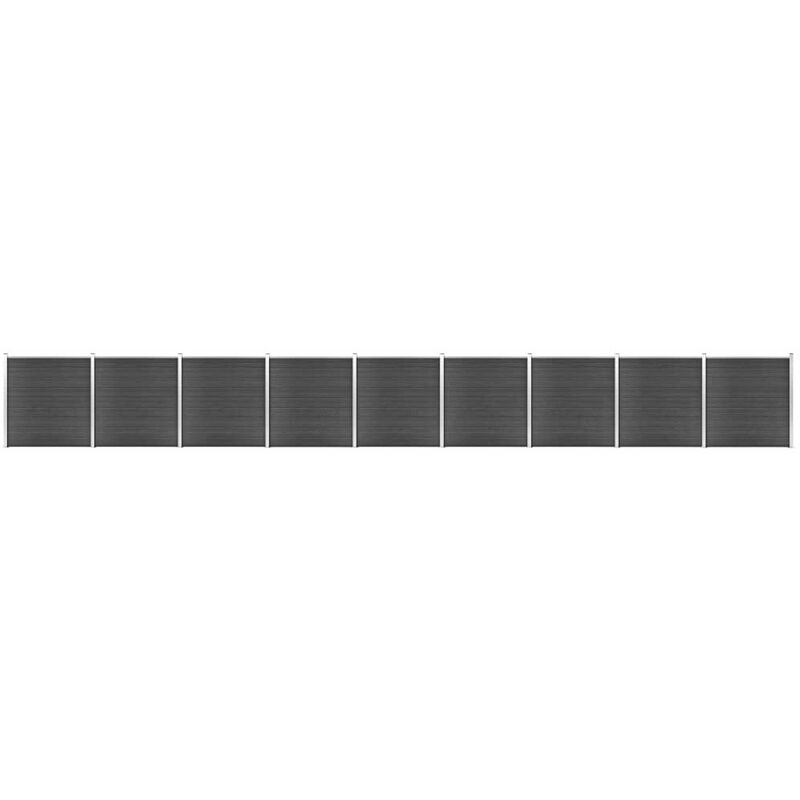 

Happyshopping - Juego de paneles de valla WPC negro 1564x186 cm
