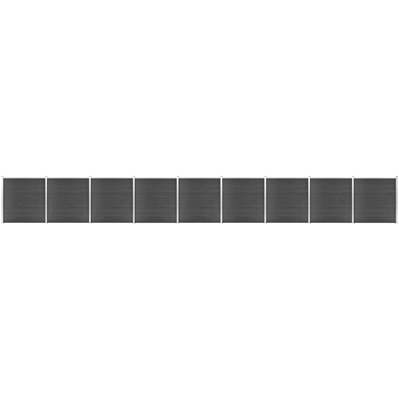 

Juego de paneles de valla WPC negro 1564x186 cm - Negro
