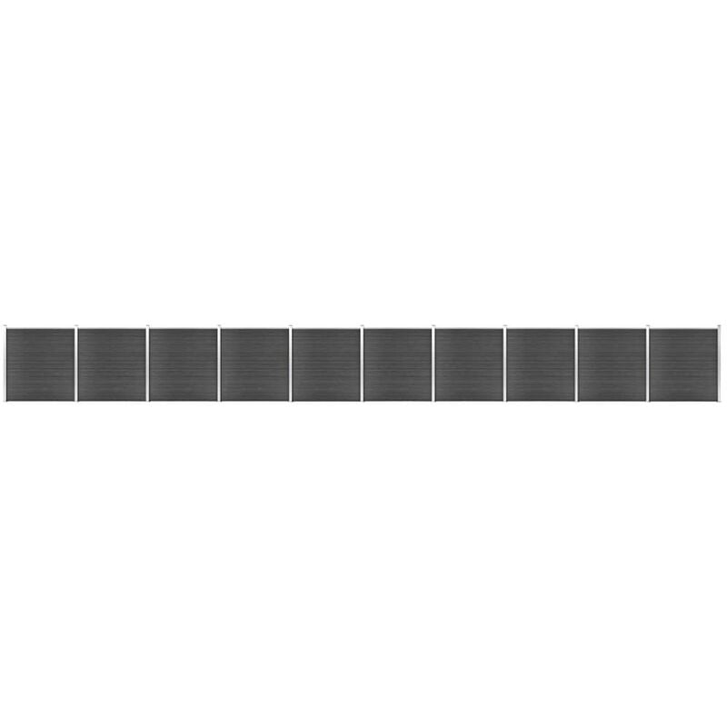 

Happyshopping - Juego de paneles de valla WPC negro 1737x186 cm