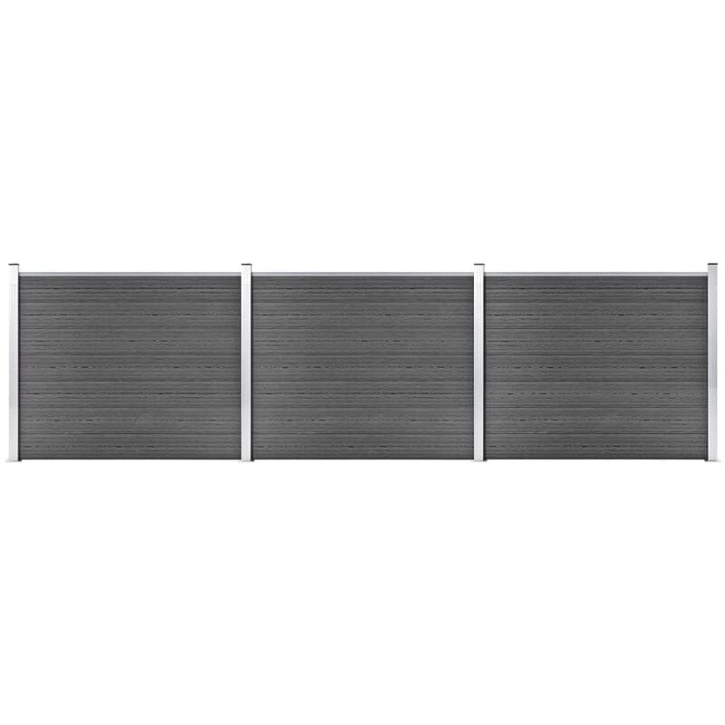 

Juego de paneles de valla WPC negro 526x146 cm