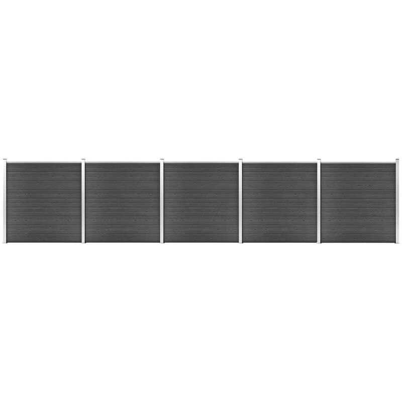 

Juego de paneles de valla WPC negro 872x186 cm - Negro