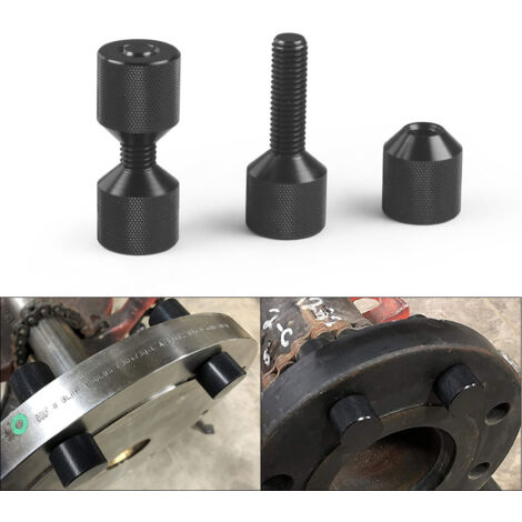Juego de pasadores de dos orificios de 1-1/8": práctico pasador de alineación de brida de 2 orificios liviano de aluminio 6061 con óxido negro anodizado