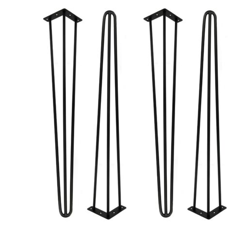 Juego de patas Hairpin Loft 4 piezas, negro mate, altura 71 cm