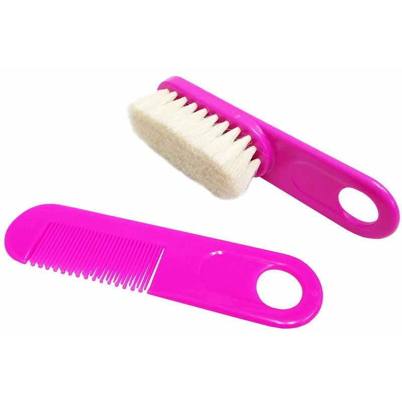 

Juego de peine y cepillo para el cabello de bebe para ninos recien nacidos Cuidado del cabello fino Cerdas suaves Color aleatorio