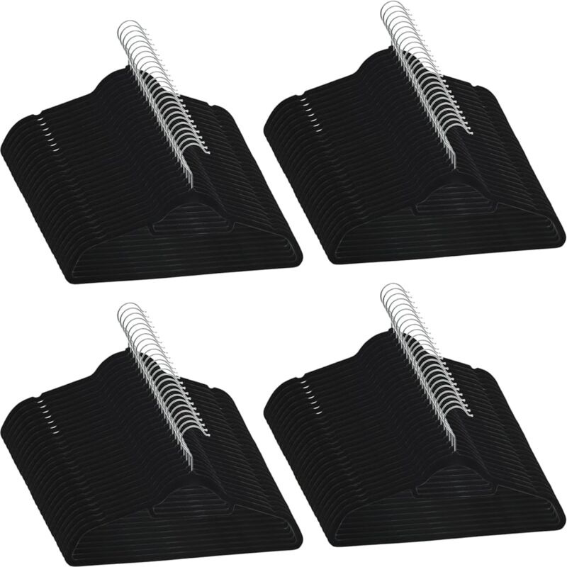 

Juego de Perchas de Ropa Antideslizantes Terciopelo 100 Unidades Negro - Negro - Vidaxl