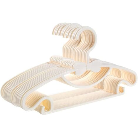 Juego de perchas para bebé - Cadena organizadora de perchas que ahorra espacio para ropa de bebé, armario, vestidor, ropa, 20 piezas (blanco roto)