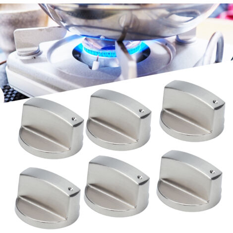 [Juego de perillas de control] 6 perillas giratorias de aleación de zinc de 8 mm, compatibles con hornos de gas, hornos de cocina y hornos microondas.