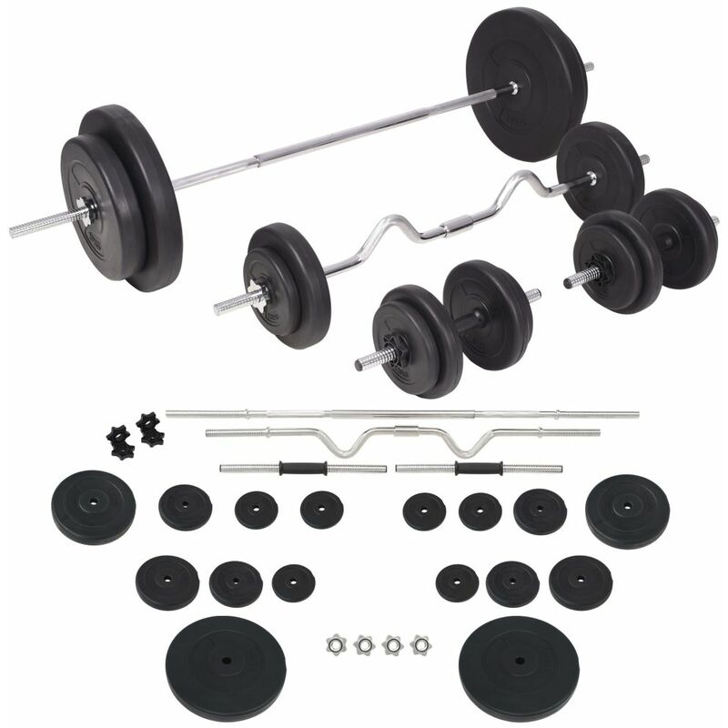 

Juego de pesas 90 kg barras y mancuernas