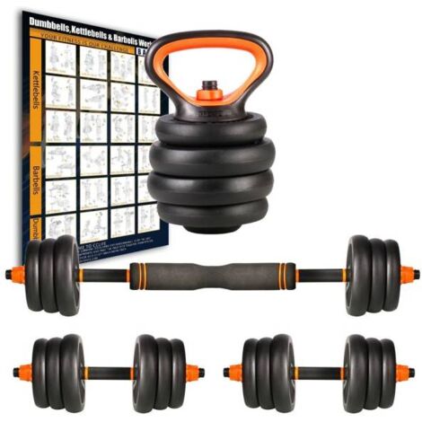 Banco ejercicios vidaXL, soporte pesas, pesas y mancuernas 60,5 kg,  Máquinas de musculación, Los mejores precios