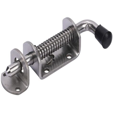 juego de pestillos con resorte, cerradura de seguridad con cilindro para remolque, cerradura de pasador de acero inoxidable de alta resistencia para puerta de cobertizo de jardín, color plata (12 x 15