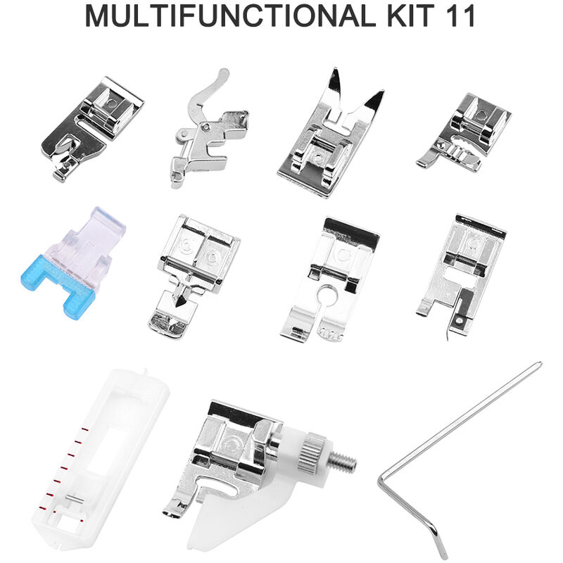 

Juego de pies prensatelas para maquina de coser, 11 piezas 505A, prensatelas profesional para coser, piezas y accesorios para maquina de coser, kit