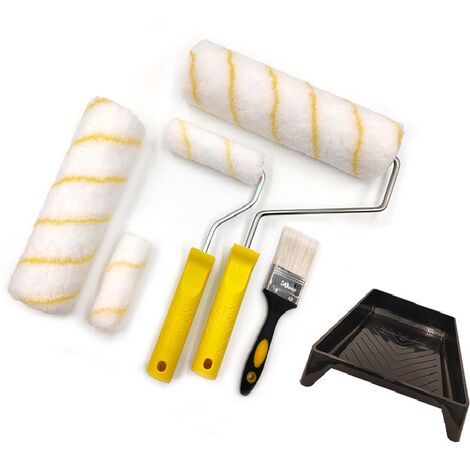Juego De Pintor MINKUROW (Juego De 8 Piezas, Pincel, Rodillos De Pintura, Cuenco De Pintura, Mango De Soporte), Juego De Renovación Para Pintura Interior De Techos Y Paredes