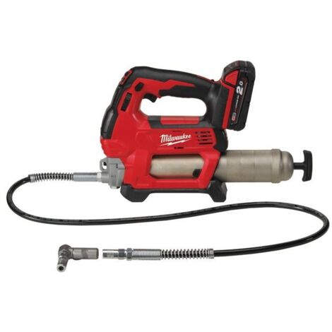 Juego de pistola de grasa Milwaukee M18 GG-201C 18V Li-Ion (1x 2.0Ah batería) en estuche