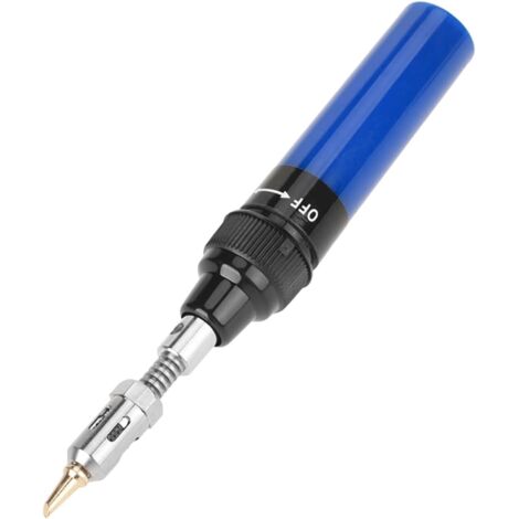 Juego de Pistola para Soldar a Gas, 1300 ℃, Micro Soplete Inalámbrico, Soplete de Gas Butano, Bolígrafo para Soldar, Capacidad de Llenado de 8ML para Uso de 35-45 Minutos(Azul)