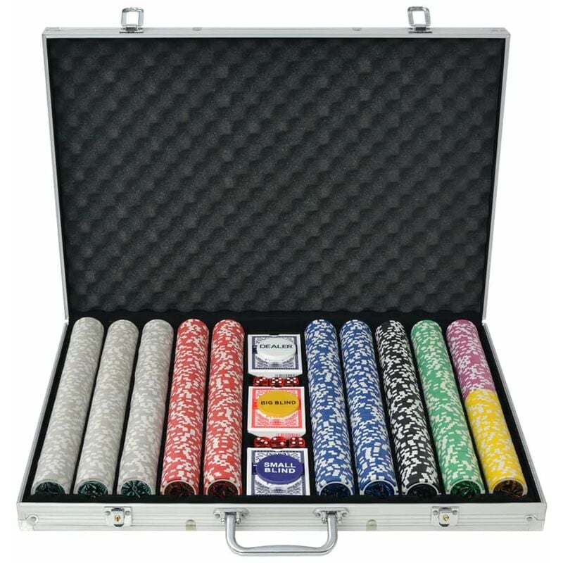 

Juego de Poker con 1000 fichas laser maletin de aluminio