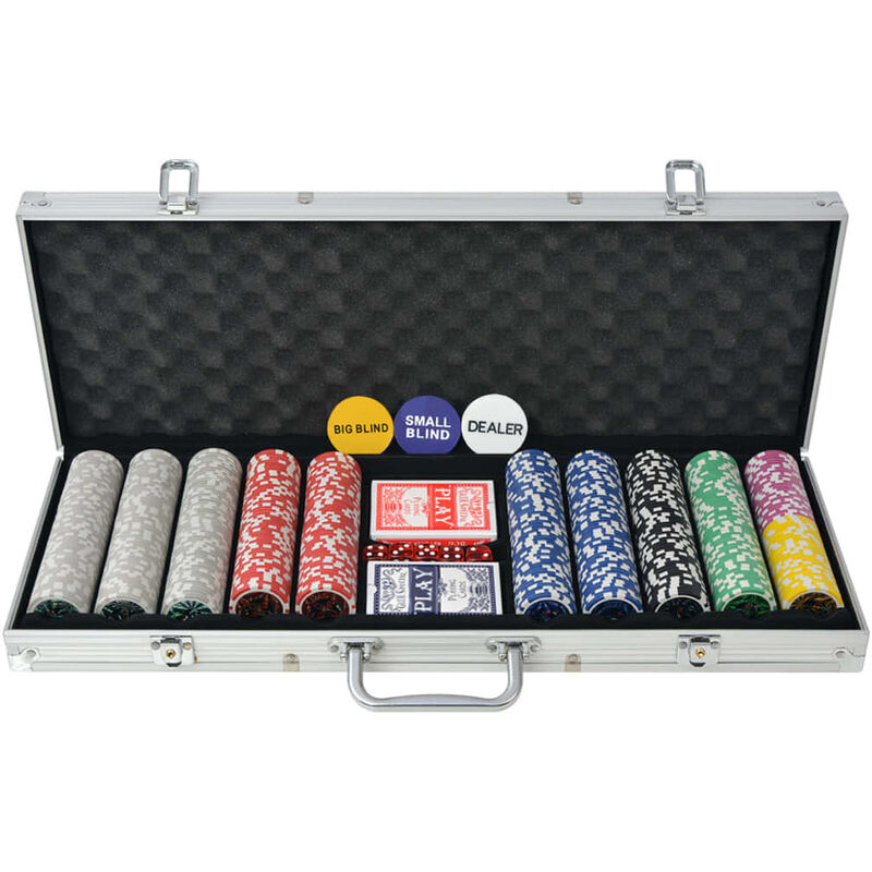 

Juego de Poker con 500 fichas laser maletin de aluminio