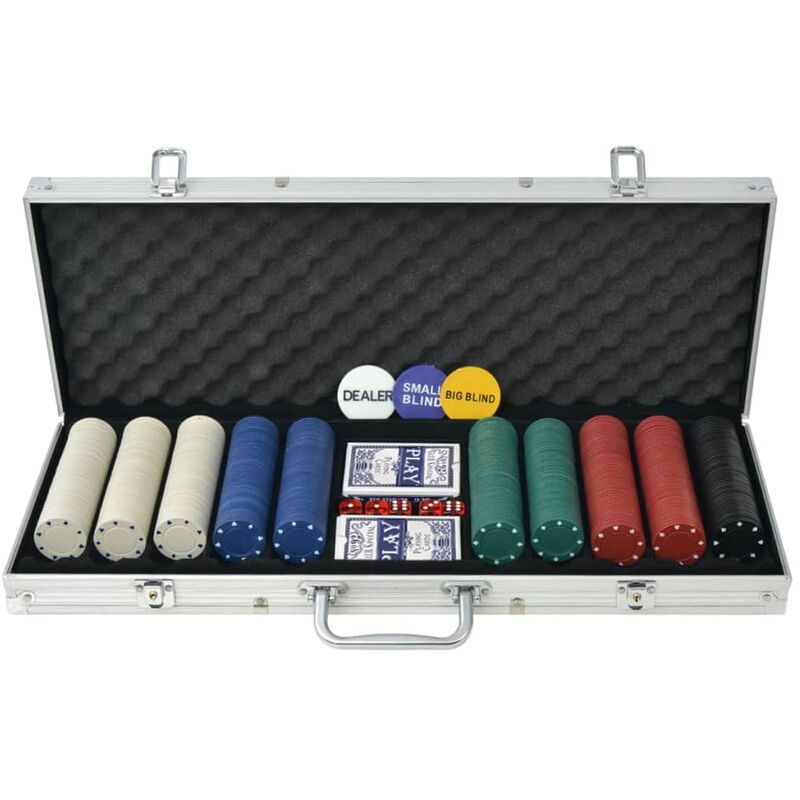 

Juego de Poker con 500 fichas maletin de aluminio
