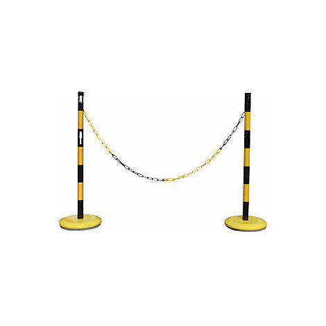 Juego de postes barrera con cadena  2 postes  cadena de 2,5 m 