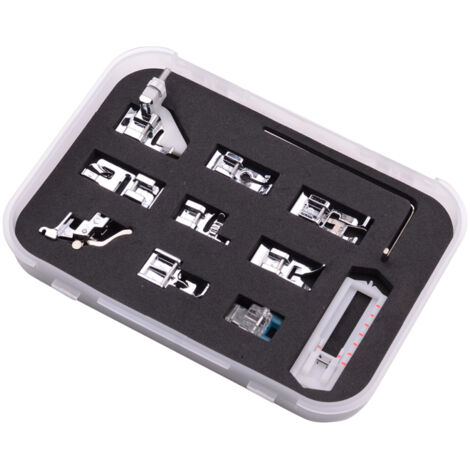Juego de prensatelas para máquina de coser, 11 piezas, 505A, prensatelas profesional para costura y manualidades, piezas y accesorios para máquinas de coser, kit de prensatelas para puntada invisible 