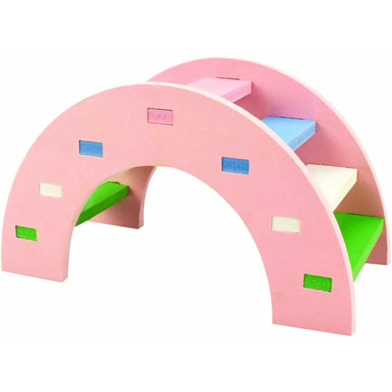 

Juego de puente de madera columpio colorido para hámster, animal pequeño, mascota, conejillo de indias, ardilla, divertido juguete de escalera