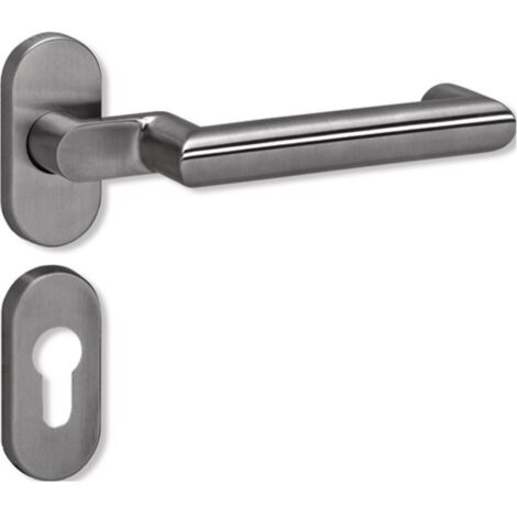 Juego de puertas perfiladas de acero inoxidable PZ - cilindro perfilado para puertas de 38,1 - 48 mm de espesor HEWI