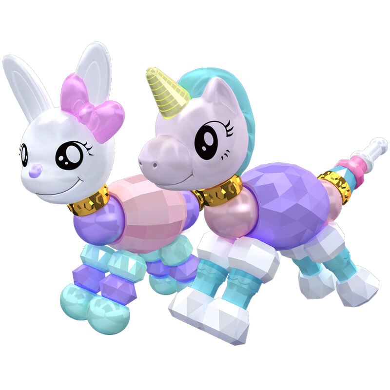 

Juego de 2 pulseras coleccionables de conejo retorcido para mascotas, para fiesta de cumpleanos de ninos, juego de simulacion